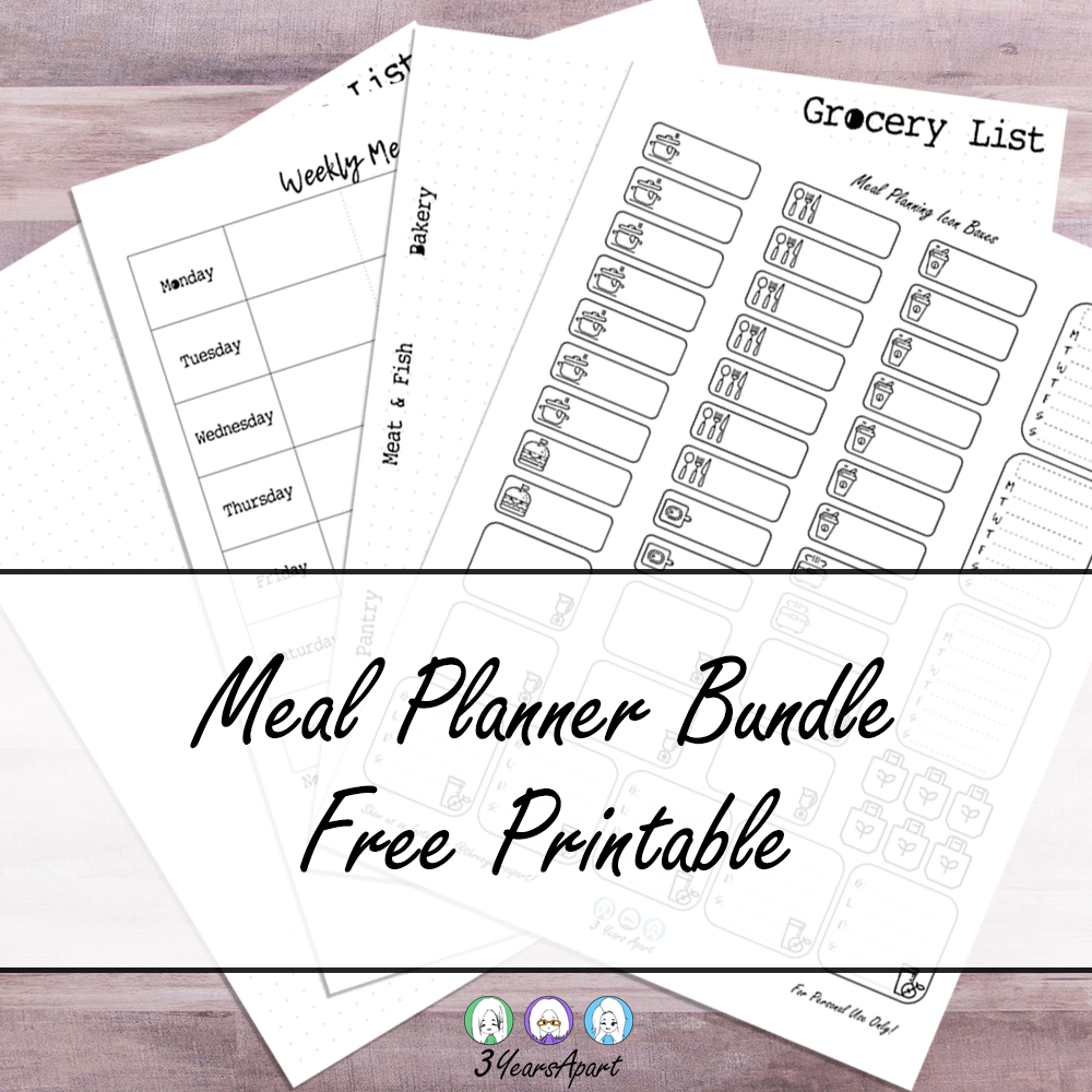 Meal Planning Bundle Free Bullet Journal And Planner