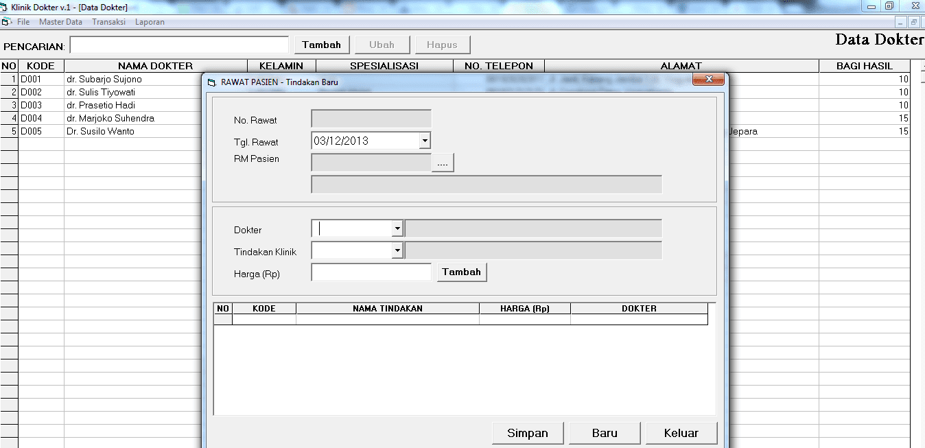 Download Source Code Program Klinik Rawat Jalan & Dokter Praktek dengan Visual Basic 6.0