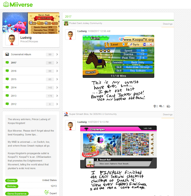 Miiverse post downloader result index.html Nintendo NNID PrinceOfKoopas Ludwig final profile