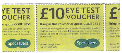 £10 eye test voucher for Specsavers