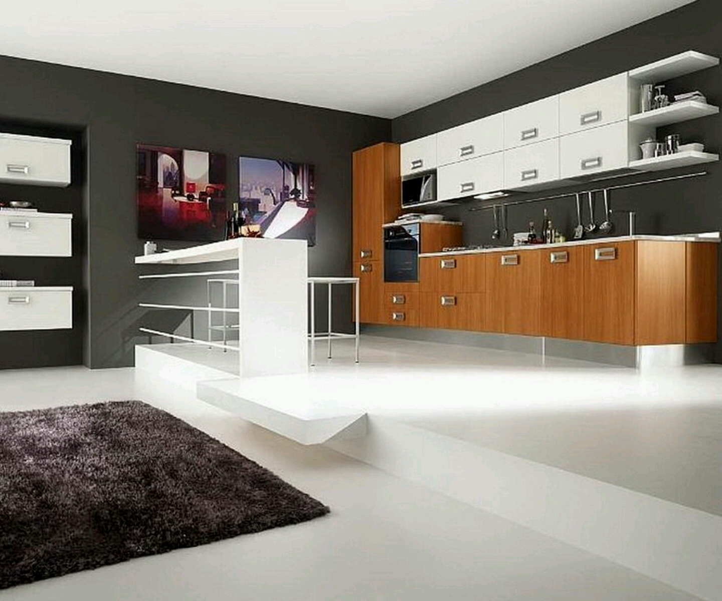 New home designs latest Ultra modern kitchen designs ideas 