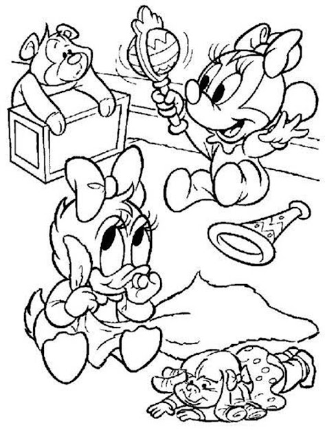Baby Daisy Duck And Minnie Mouse Coloring Pages