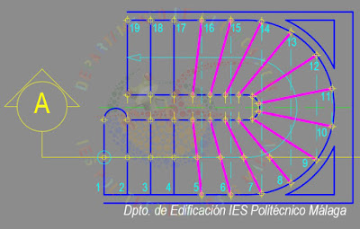 Sección de escalera compensada de ámbito restringido, cumpliendo el CTE - SUA1 - Seguridad frente al riesgo de caídas