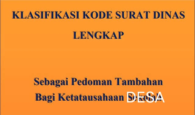 Terbaru Ambil Disini Kode Klasifikasi Tata Naskah Surat Di Desa Terlengkap Format Pdf Media Brita Rakyat