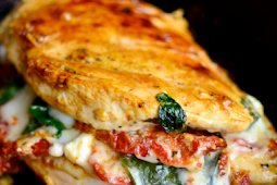 Sundried Tomato, Spinach, and Cheese Stuffed Chicken