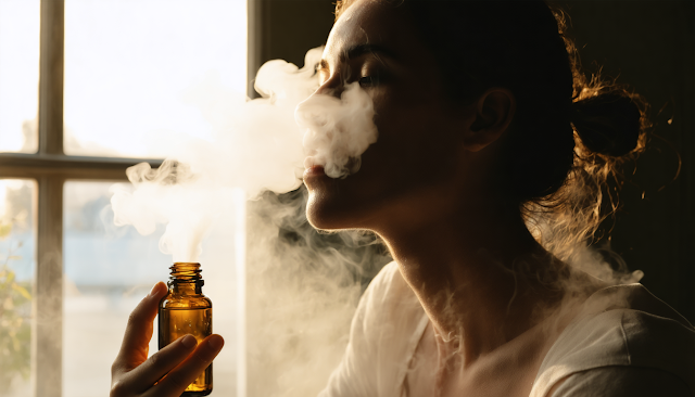 Inhaling steam while using eucalyptus oil