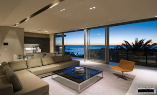 color matching furniture and beautiful interior with a view overlooking the sea