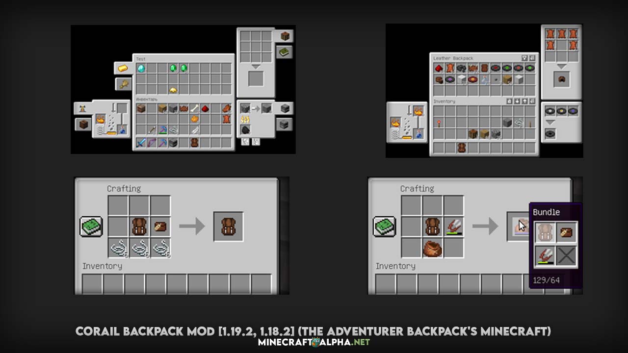 Corail Backpack Mod [1.19.2, 1.18.2] (The Adventurer Backpack's Minecraft)