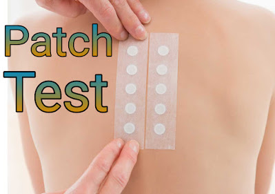 पैच टेस्ट (Patch test) पैच टेस्ट का उपयोग किसी विशेष टाइप के एलर्जन को डिक्टेट करने के लिए किया जाता है जिससे की एलर्जिक स्किन इंफ्लामेशन होता है इस टेस्ट के द्वारा उन एलर्जन का पता लगाया जा सकता है जिनकी एलर्जिक रिएक्शन काफी टाइम दिखाई देती है पैच टेस्ट के लिए सुइयों की जरुरत नहीं होती है इसके लिए पैच या पट्टियों का यूज़ किया जाता है