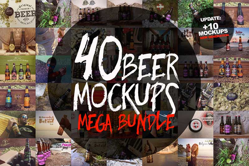 40 Beer Mockups Bundle