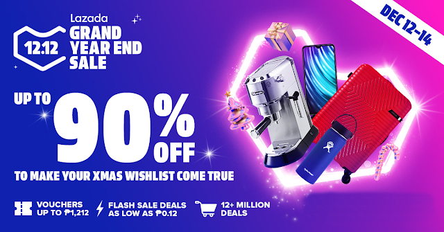 Lazada 12.12 Sale 2019, up to 90% off, P1212 vouchers