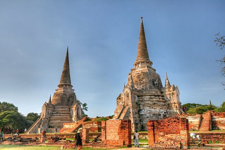 Wat Phra Si Sanset Der Königspalast Ayutthaya Thailand