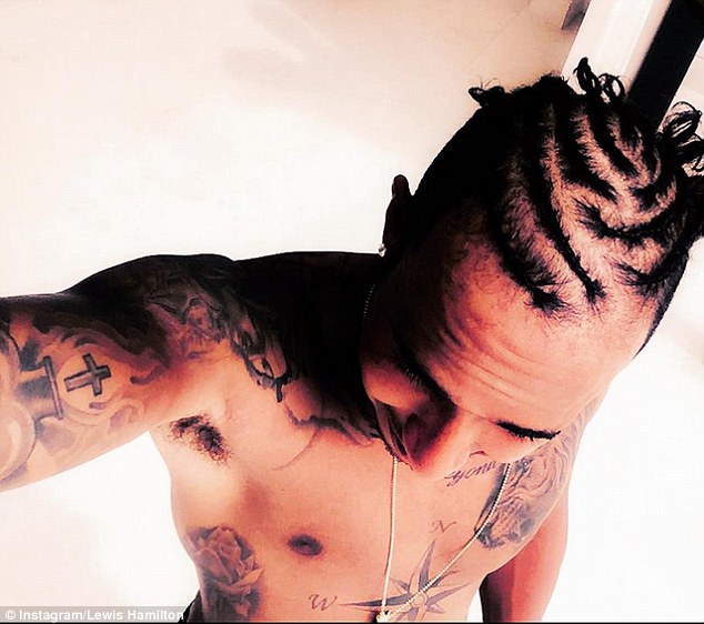 Lewis Hamilton shows off his new plaited hairstyle