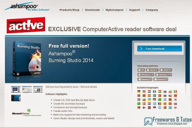 Offre promotionnelle : Ashampoo Burning Studio 2014 gratuit !