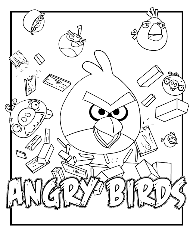 ภาพระบายสี Angry Birds, Angry Birds coloring pages title=