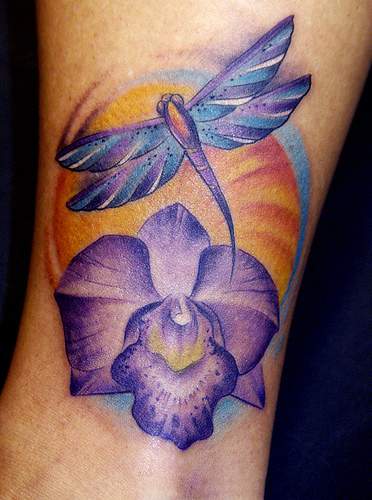 purple orchid tattoo gallery artist Sean Donovan