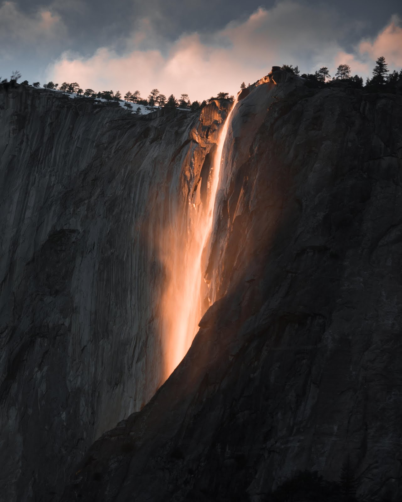 Waterfall in California's Yosemite National Park Also Know As The "Firefall."