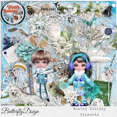 Winter Holiday Digital Scrapbooking Collection by ButterflyDsign