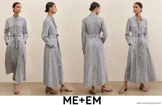 Zara Tindall wore ME+EM Fluid Stripe Maxi Shirt Dress