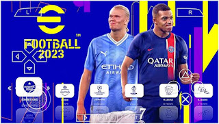 Download eFootball Mobile PES V9 PPSSPP New Kits Faces Graphics HD And Latest Transfer 2023-2024 Camera Far PS5