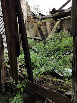 Interior of the house filled with rubble