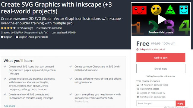 [100% Off] Create SVG Graphics with Inkscape (+3 real-world projects)| Worth 19,99$