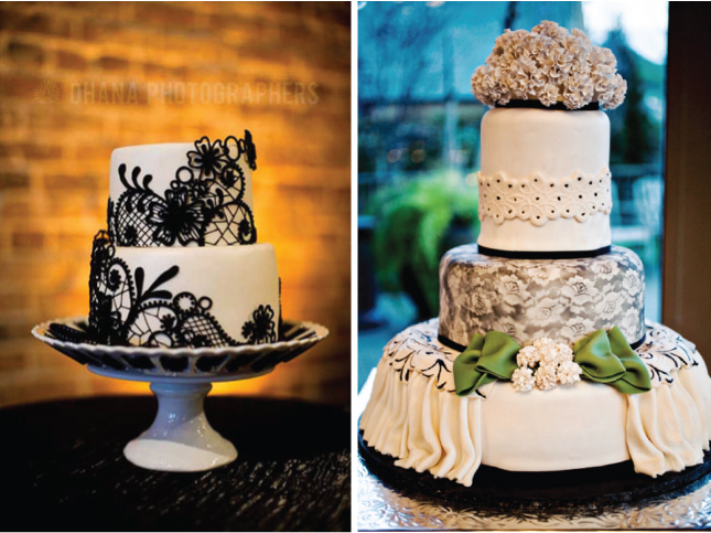 black and gold wedding cakes