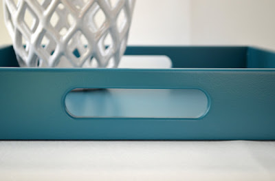 solid-color teal tray