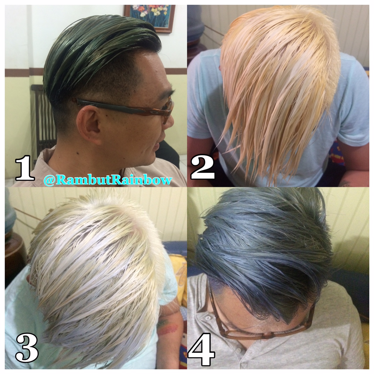 RambutRainbow Proses Bleaching Rambut Menjadi Grey