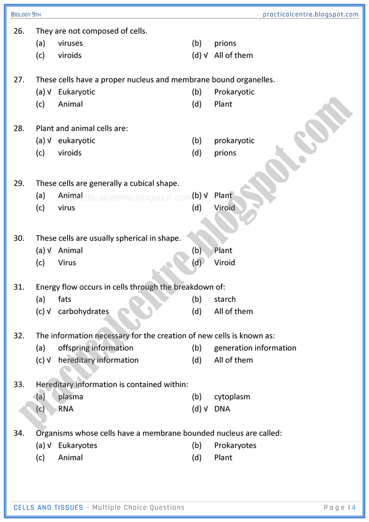 cells-and-tissues-mcqs-biology-9th-notes