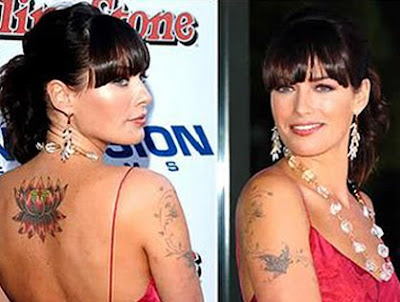 lena headey back flower tattoo image