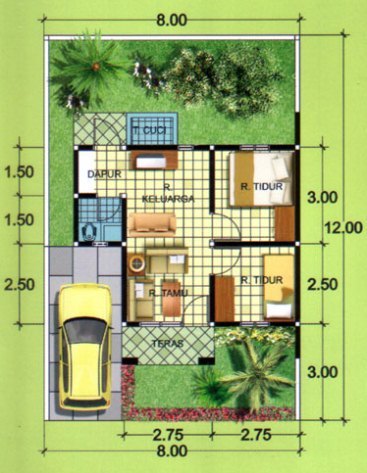 Denah Rumah Minimalis Type 36