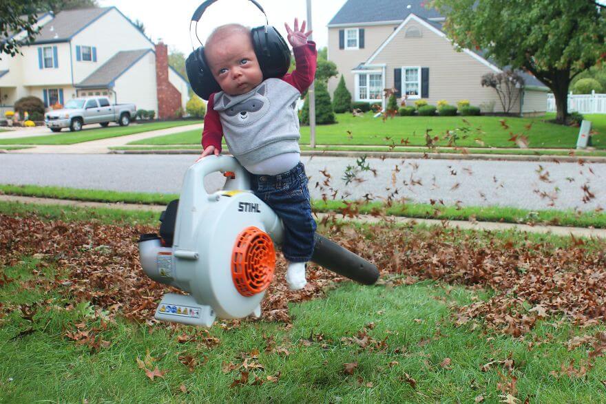 Dad Makes His Baby Do Things A Grown-Up Would Do, And The Photos Are Hilarious