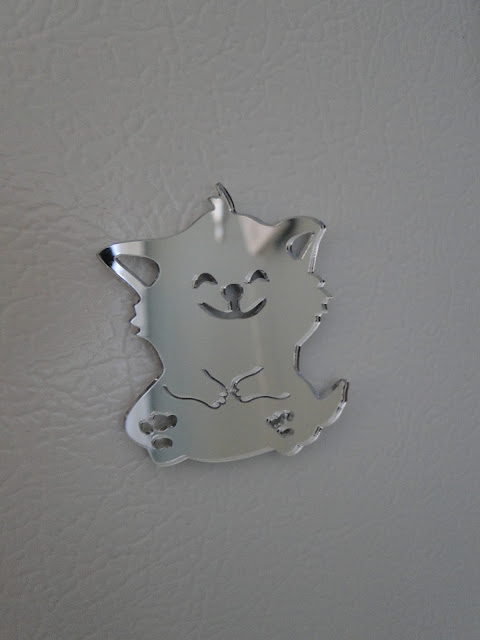 Happy Kitty Mirror Fridge Magnet