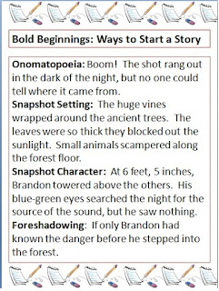 Bold Beginnings - Ways to Start a Story