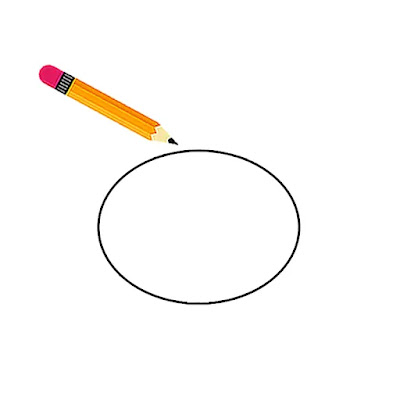 Comece desenhando uma forma oval