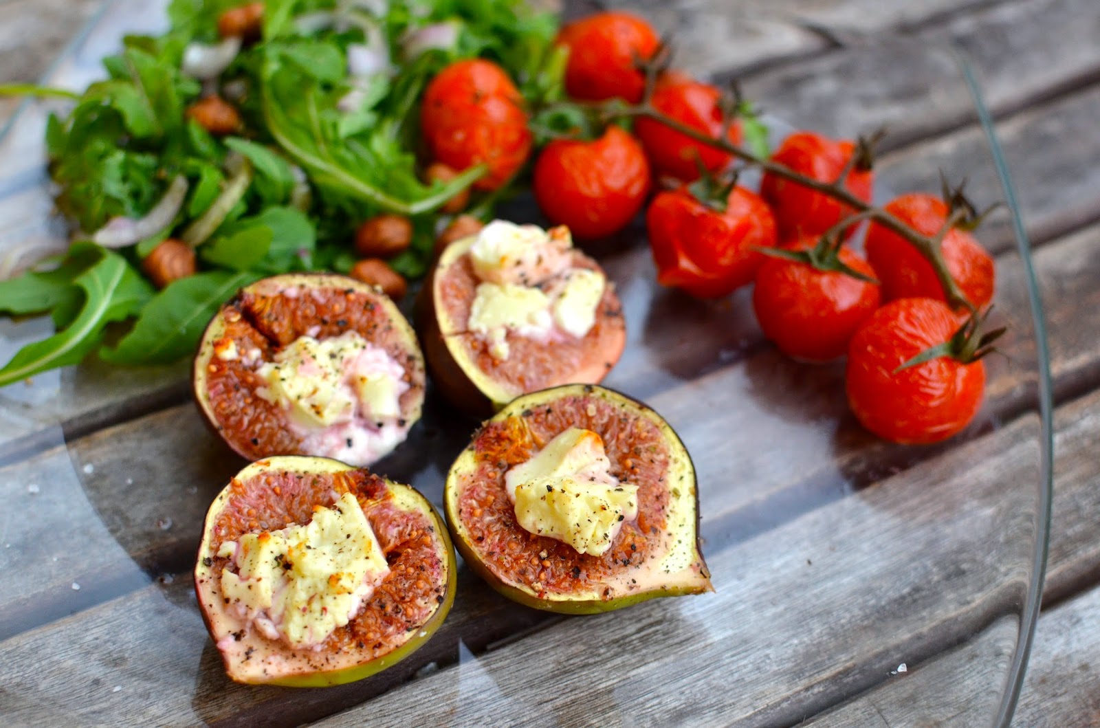 Recipe Roasted tomatoes and figs with feta cheese