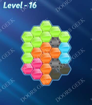 Block! Hexa Puzzle [5 Mania] Level 16 Solution, Cheats, Walkthrough for android, iphone, ipad, ipod