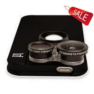 iZZi Gadgets Slim iPhone 5/5s Camera Case with 4-in-1 Lens Solution, Black