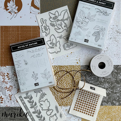 Nature's Sweetness Collection Designer Series Paper Notes of Nature stamp set and dies, Lovely & Sweet stamp set and dies