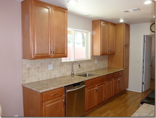 Sept 17, 2013: The finished sink wall. The coffee maker will  live on the near end of the counter