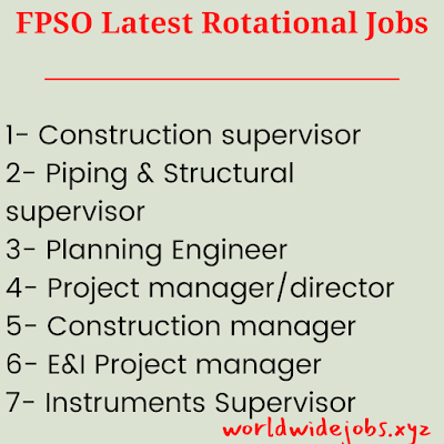 FPSO Latest Rotational Jobs