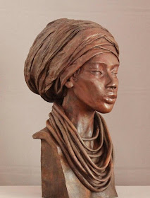 Brijite Bey - Sculptures Faciès Africains en Bronze Patiné