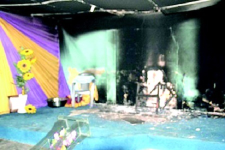 Shocking! Angry Hoodlums Storm Popular Church in Akwa Ibom, Set Altar Ablaze (Photo