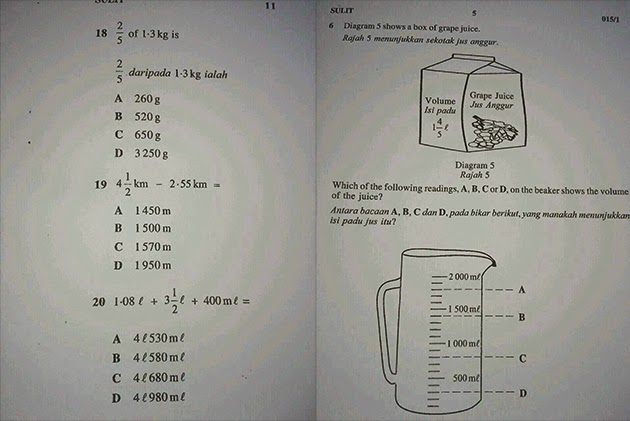 Soalan Matematik UPSR Juga Bocor !!!!! - SoZCyili