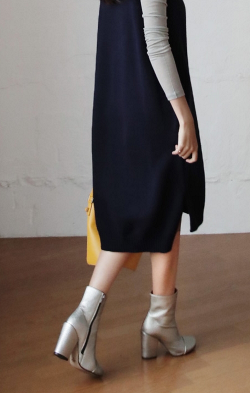 Uneven Hem Knit Vest Dress