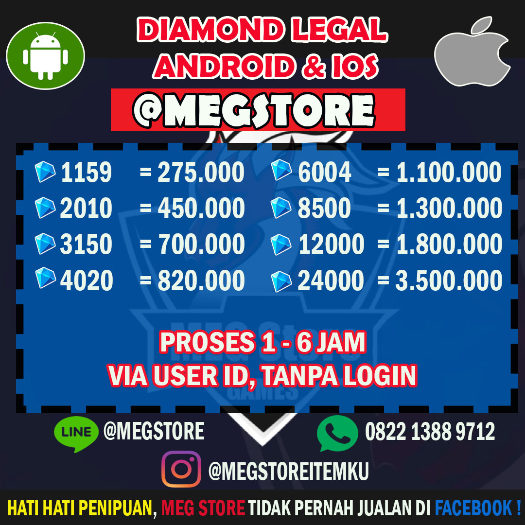 Jasa Top Up Diamond Mobile Legends Android Dan IOS MEG Store