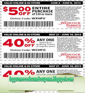 Free Printable Hancock Fabrics Coupons