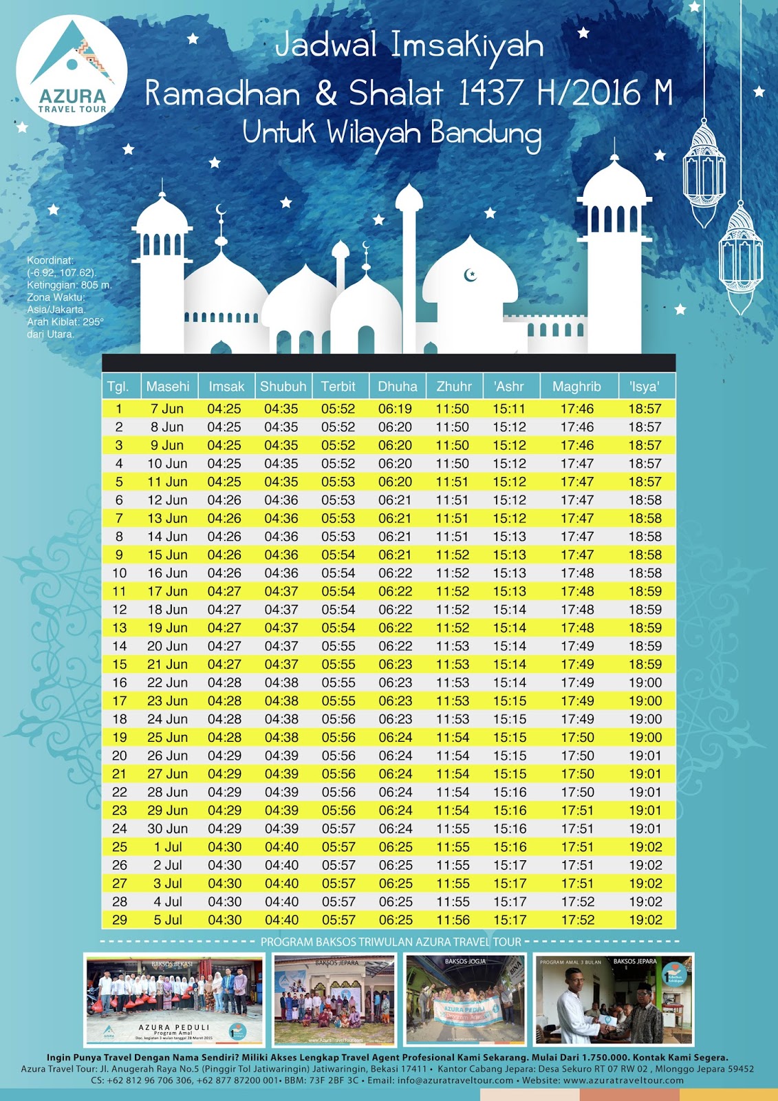 Jadwal Imsyakiah dan Sholat Tahun 2016-2017