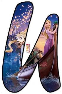 Abecedario de Flynn y Rapunzel en Barca. Flynn and Rapunzel Alphabet.